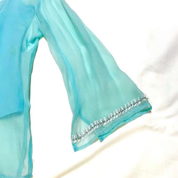 Embellished tunic & matching cami set. Color Aqua Sz PM - Picture 5 of 12